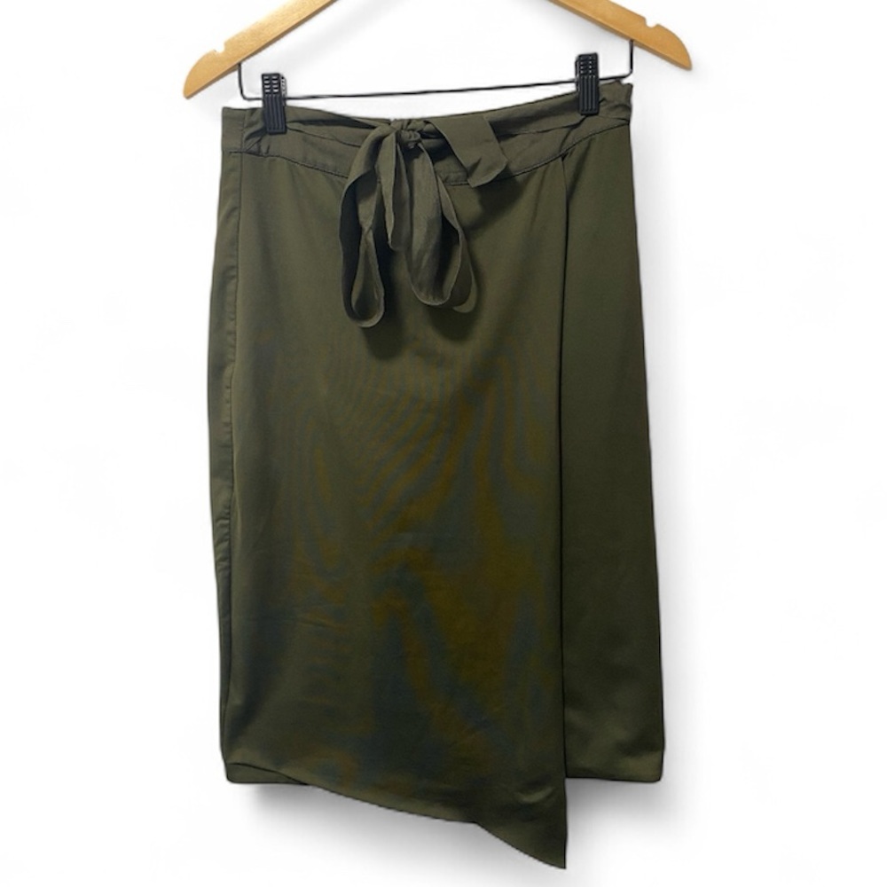 Rudsak Green Skirt with Built-In Belt Size S — Midi Length